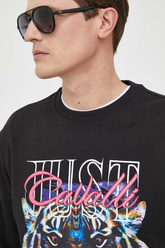 Just Cavalli bluza bawełniana czarny 74OBIF11.CF200