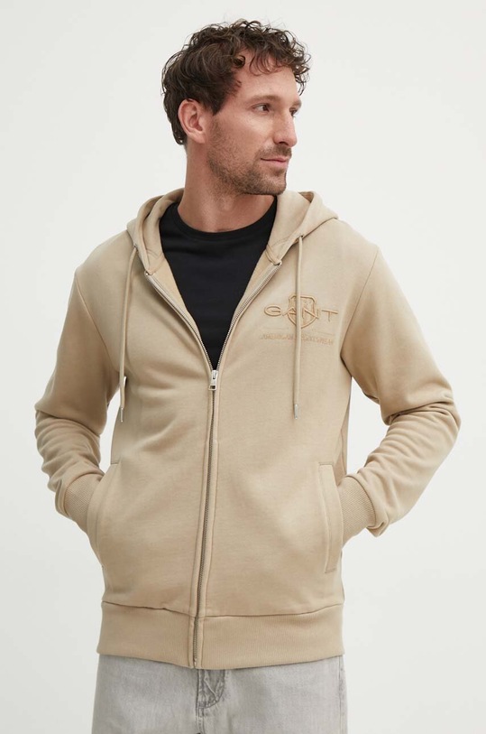 Gant hanorac de bumbac uni bej 2037021