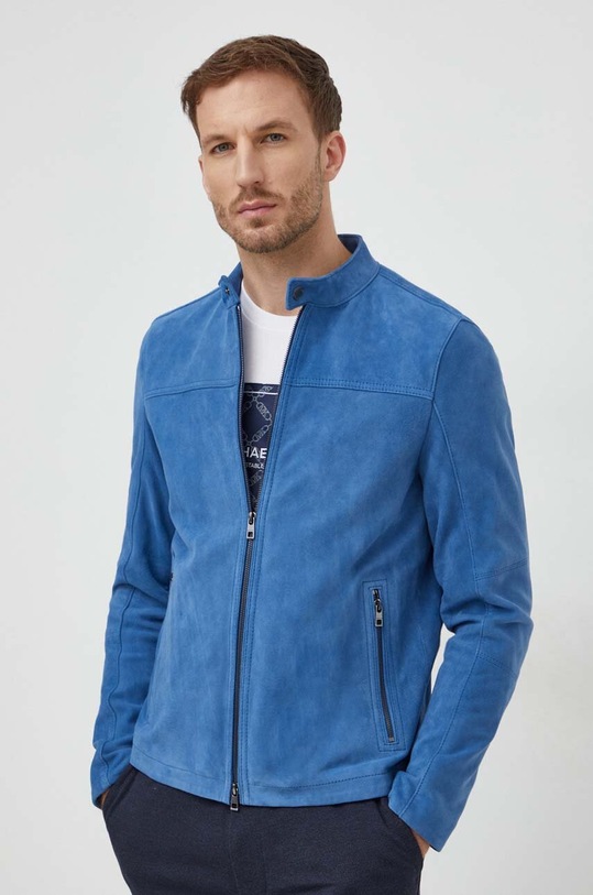 Michael Kors geaca din piele intoarsa cu captuseala bleumarin CS2800J4R4