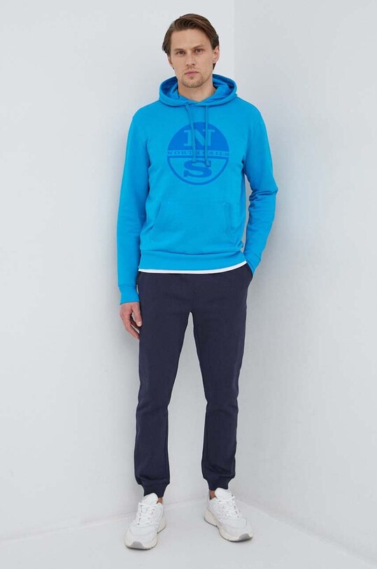 North Sails bluza bawełniana 691066 niebieski SS23