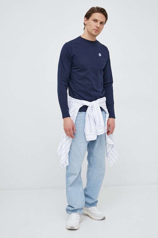 Bavlnené tričko s dlhým rukávom North Sails 692813 tmavomodrá SS23