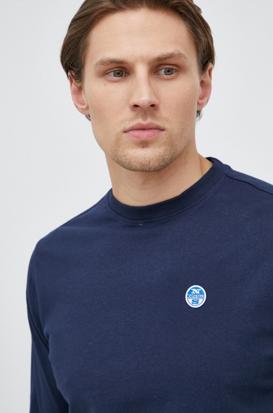 Bavlnené tričko s dlhým rukávom North Sails 692813 tmavomodrá