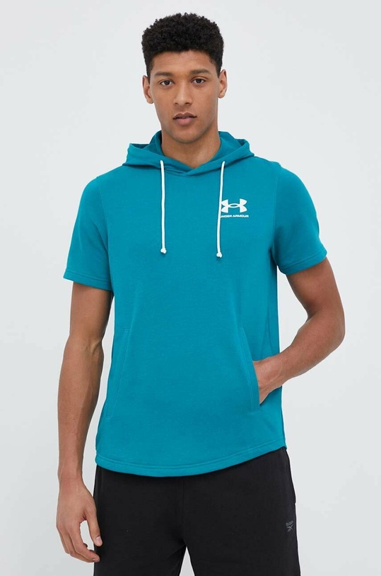 Under Armour bluza treningowa Rival z kapturem turkusowy 1370396