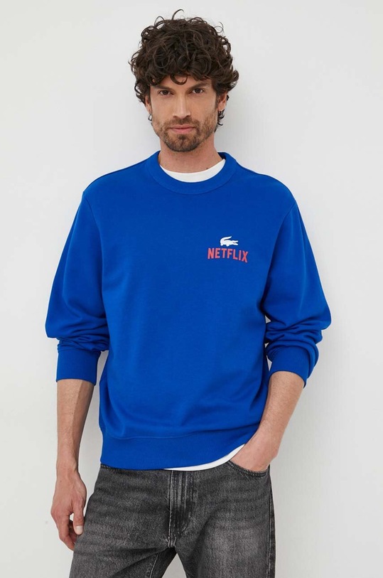 Abbigliamento Lacoste felpa in cotone x Netflix SH7717 blu navy