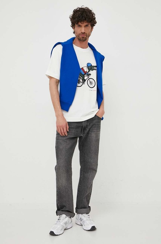 Lacoste felpa in cotone x Netflix blu navy SH7717