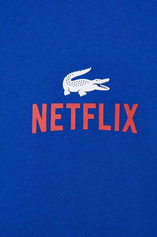 Lacoste felpa in cotone x Netflix SH7717 blu navy