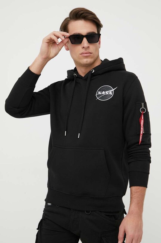 Alpha Industries bluză x Nasa Dark Side Hoody negru 108337.285