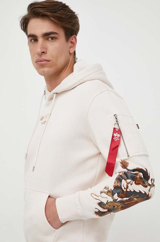 Dukserica Alpha Industries s kapuljačom bež 136334.578
