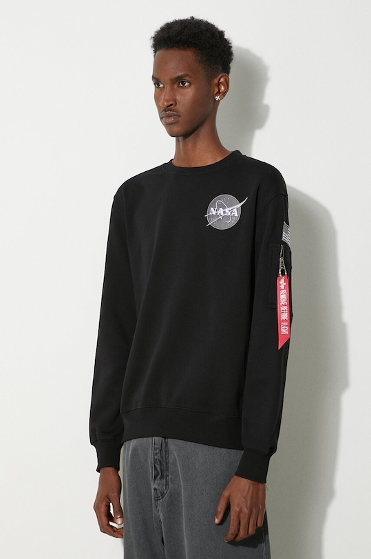 Alpha Industries bluză Space Shuttle Sweater negru 178307.03