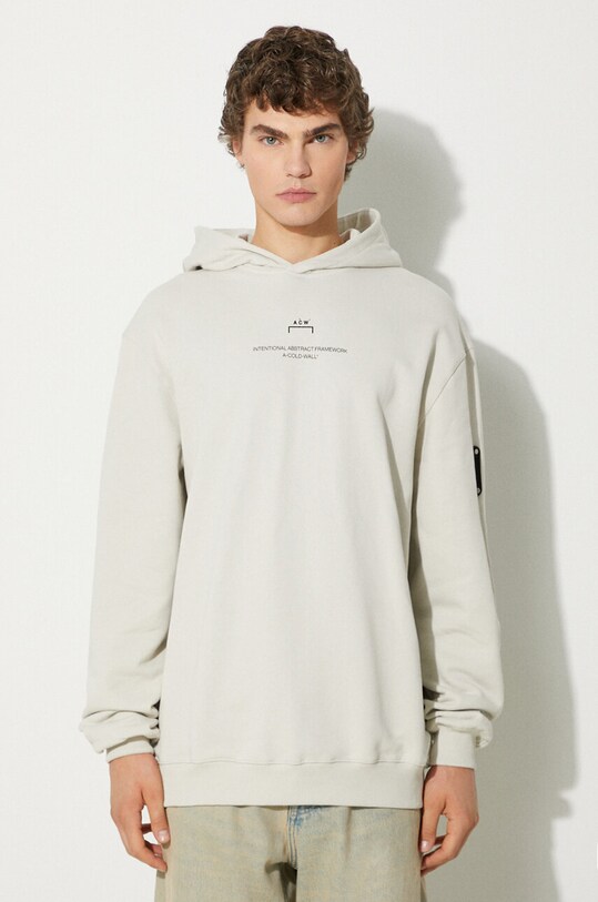 A-COLD-WALL* felpa in cotone Brutalist Hoodie ACWMW094 grigio SS23