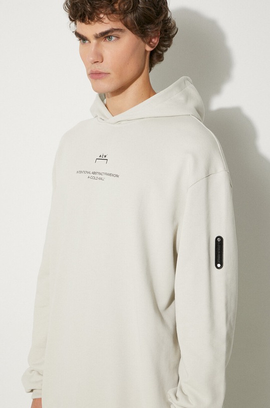A-COLD-WALL* bluza bawełniana Brutalist Hoodie szary ACWMW094