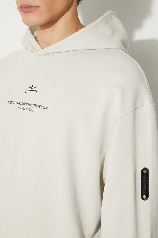 Хлопковая кофта A-COLD-WALL* Brutalist Hoodie ACWMW094 серый