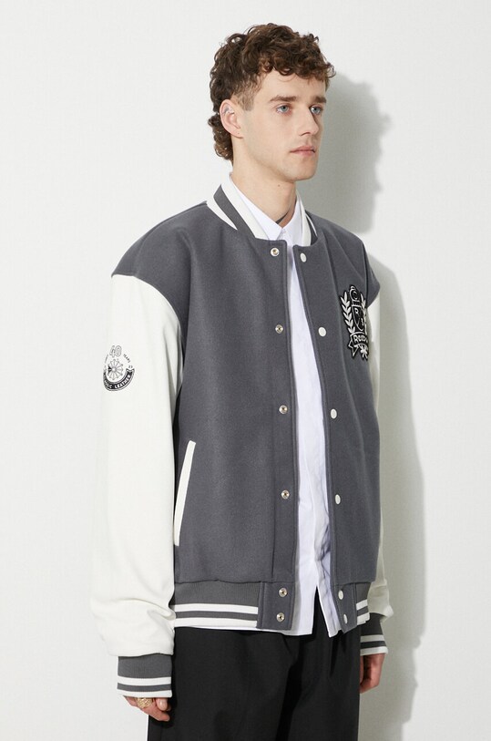 Reebok Classic giubbotto bomber in misto lana Res V Jacket grigio HS7142