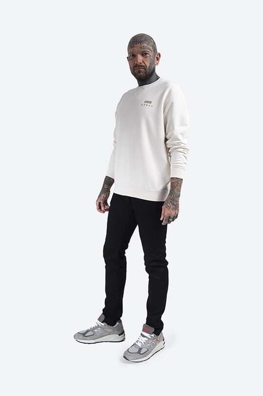 Edwin cotton sweatshirt Base Crew I025854.WHW67 white SS23