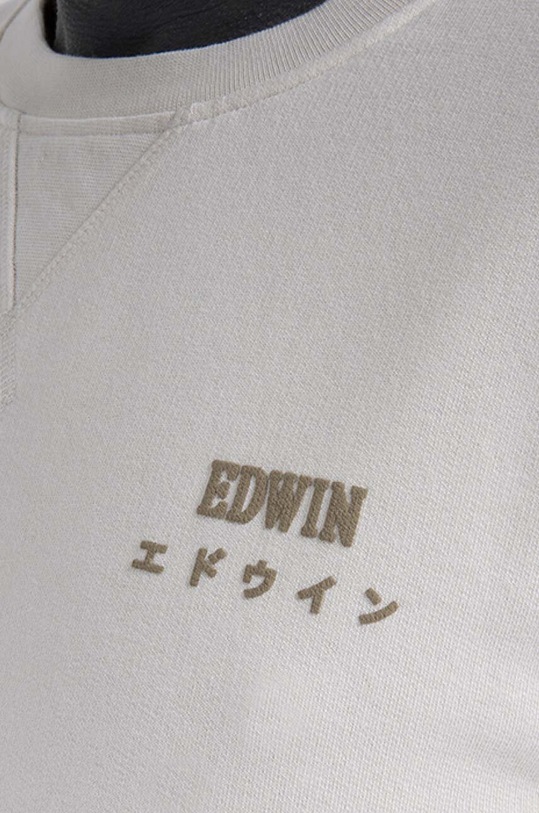 Edwin felpa in cotone Base Crew bianco I025854.WHW67