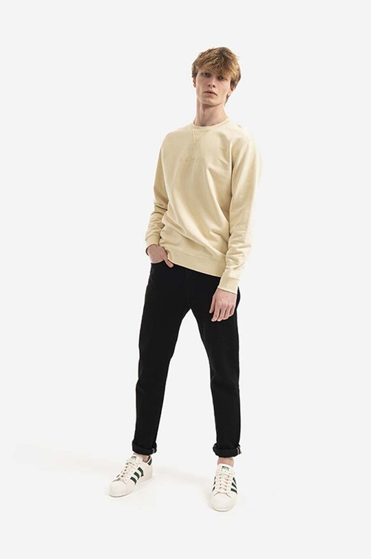 Bavlněná mikina Edwin Natural Sweat I030364.0XENG béžová SS23