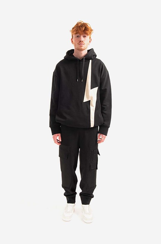 Neil Barett bluza bawełniana Easy Hooded Sweatshirt BJS059.S500C.1343 czarny SS23