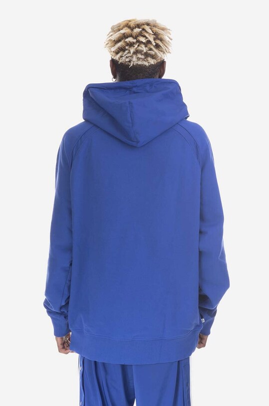 Odzież adidas Originals bluza bawełniana Premium Essentials Crinkle Nylon Hoodie HR5456 niebieski