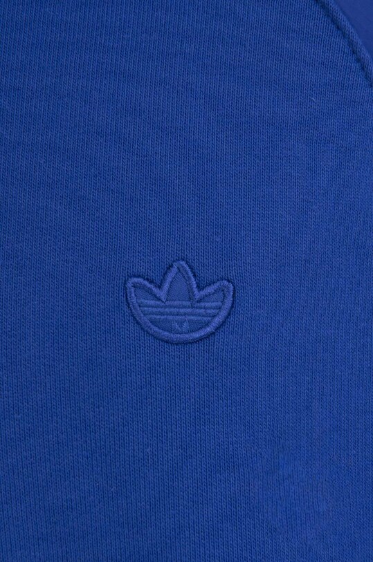 adidas Originals bluza bawełniana Premium Essentials Crinkle Nylon Hoodie niebieski HR5456