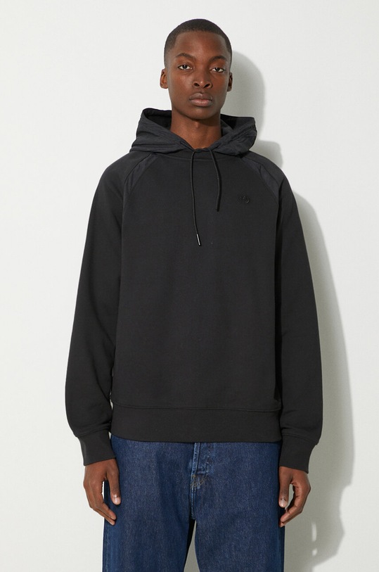 adidas Originals bluza bawełniana Trefoil Essentials Hoodie z kapturem czarny HR8673