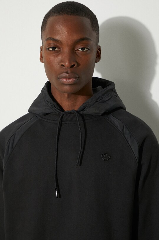 adidas Originals bluza bawełniana Trefoil Essentials Hoodie HR8673 czarny