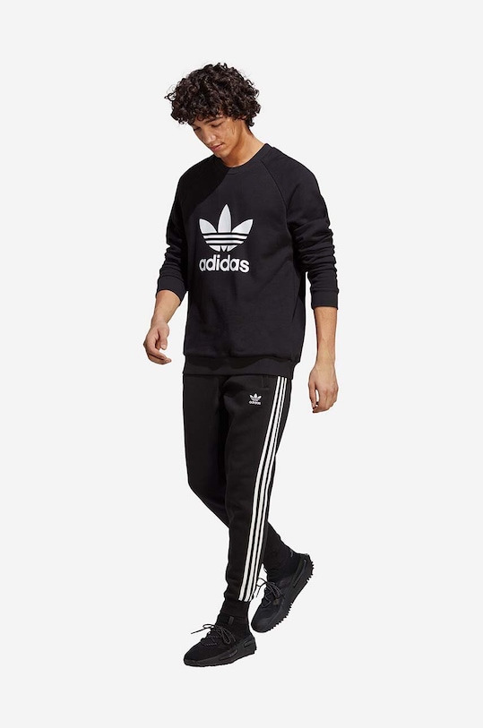 adidas Originals bluza bawełniana Adicolor Classics Trefoil Crewneck IA4854 czarny SS23