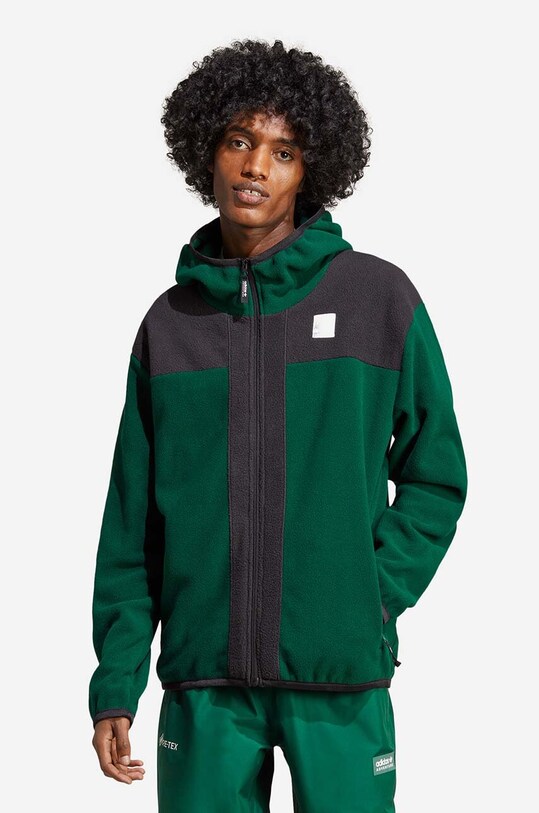 adidas Originals bluza Adventure FC Full Zip Polar Fleece Hoodie z kapturem zielony IC2340