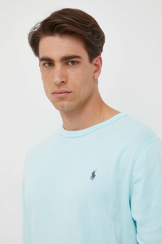 Βαμβακερή μπλούζα Polo Ralph Lauren μπλε 710899996