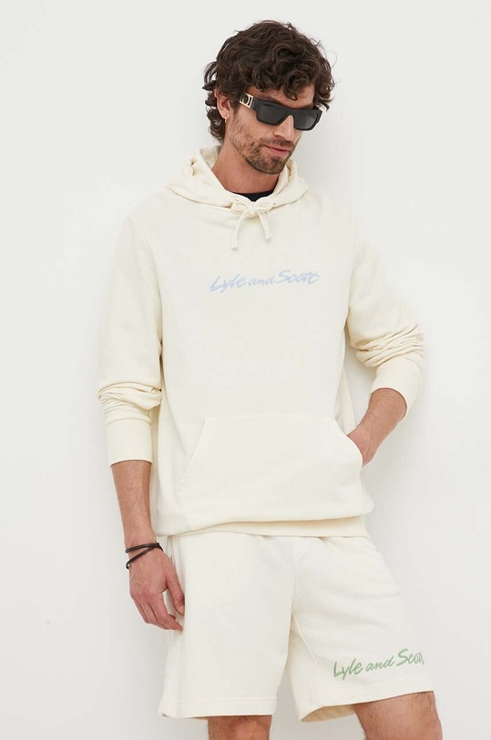 Lyle & Scott bluza bawełniana z kapturem żółty ML1631V.W120