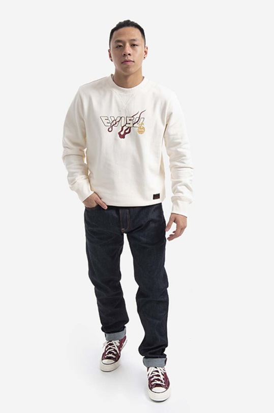 Evisu cotton sweatshirt 2EAHTM1SW316XXCT.ECRX beige SS23
