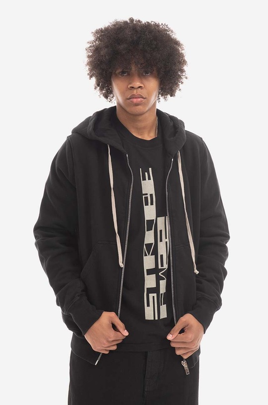 Rick Owens cotton sweatshirt Planet friendly black DU02B4276.FEP1