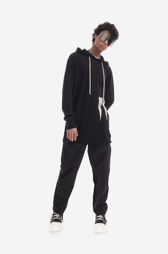 Rick Owens cotton sweatshirt Pullover Hoodie DU01C6285.RNEH1. black SS23