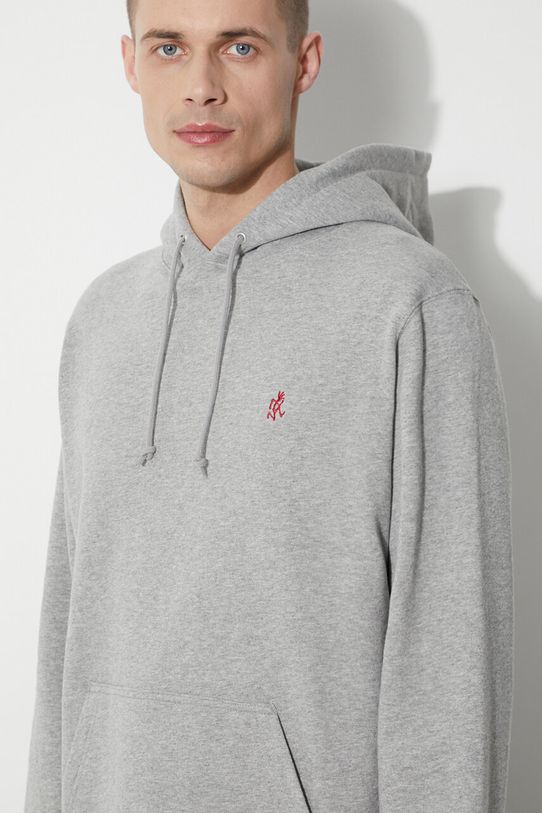 Βαμβακερή μπλούζα Gramicci One Point Hooded Sweatshirt G303.FT γκρί