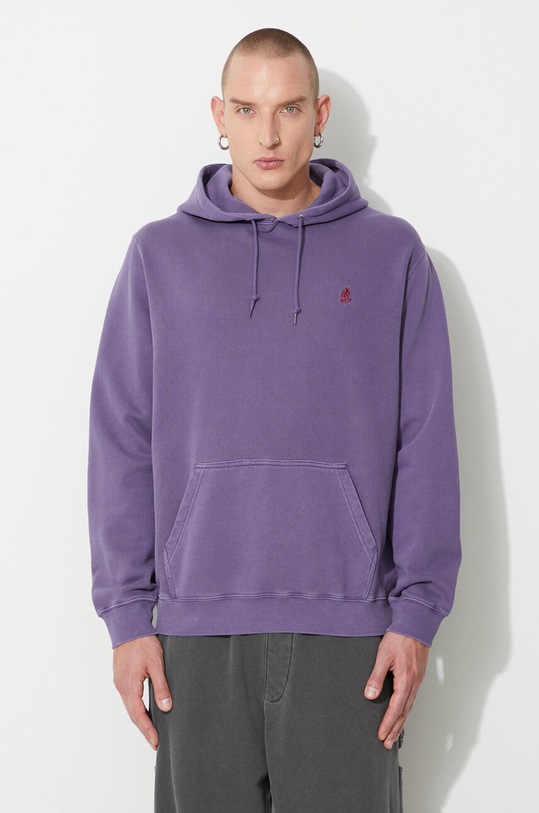 Pamučna dukserica Gramicci One Point Hooded Sweatshirt bez uzorka ljubičasta G303.FT