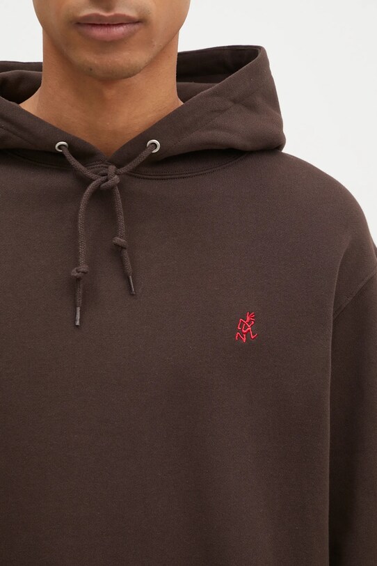 Bavlněná mikina Gramicci One Point Hooded Sweatshirt hnědá G303.FT