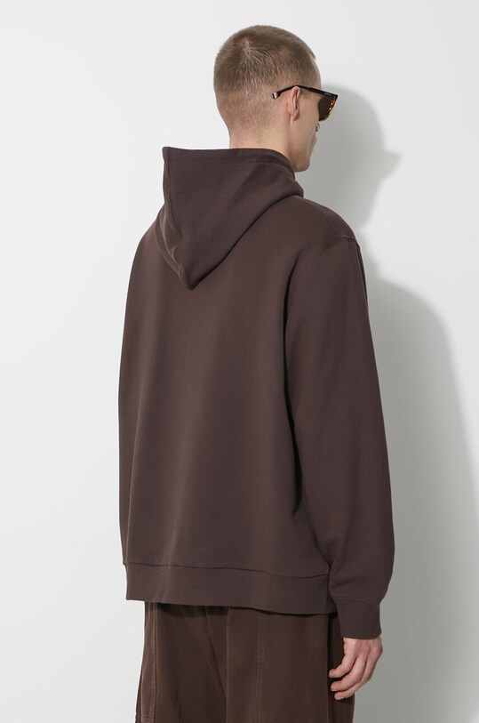 Хлопковая кофта Gramicci One Point Hooded Sweatshirt G303.FT коричневый AW24