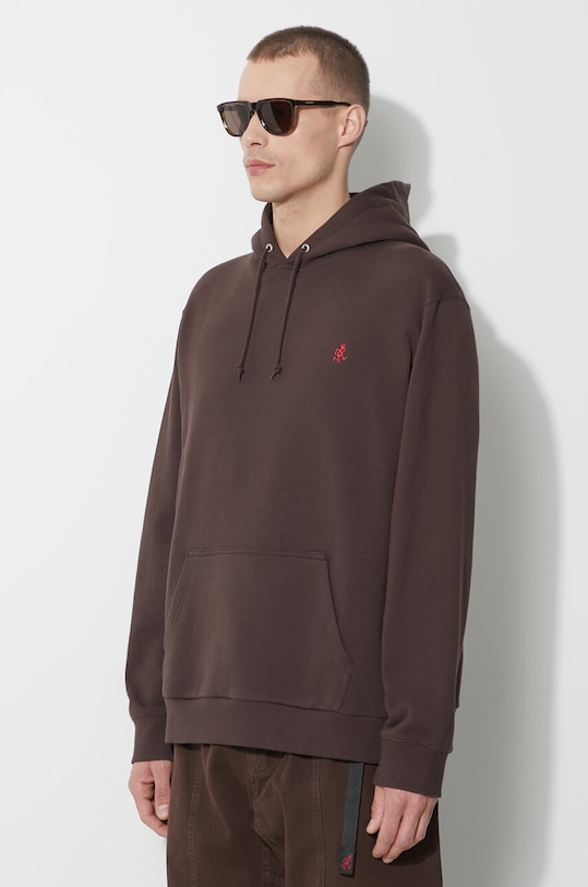 Ρούχα Βαμβακερή μπλούζα Gramicci One Point Hooded Sweatshirt G303.FT καφέ