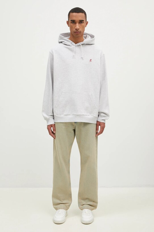 Bavlněná mikina Gramicci One Point Hooded Sweatshirt G303.FT šedá