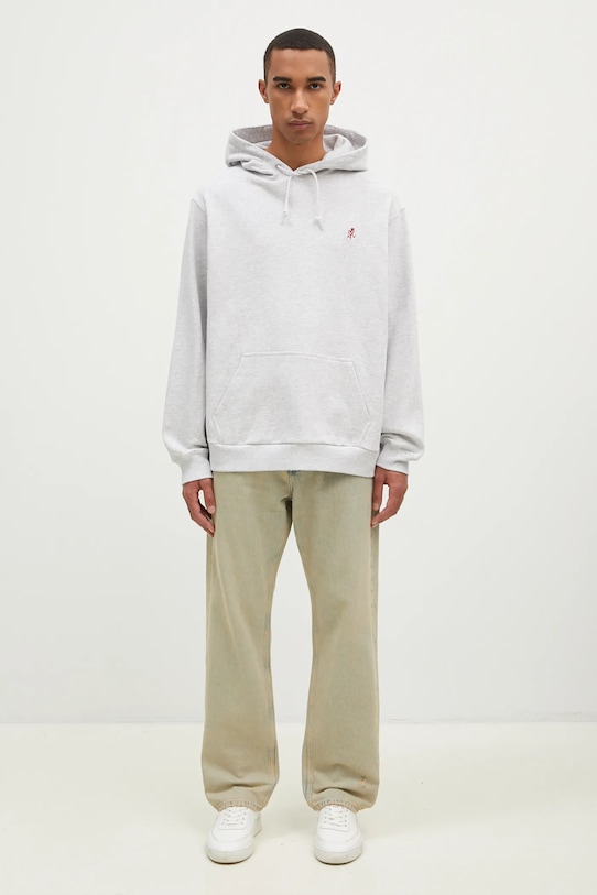 Bavlněná mikina Gramicci One Point Hooded Sweatshirt G303.FT šedá