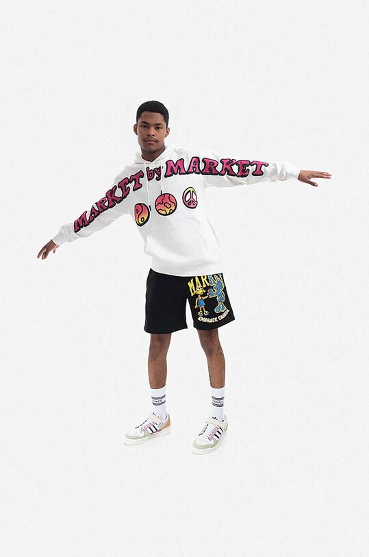 Bavlněná mikina Market 397000207 bílá SS23