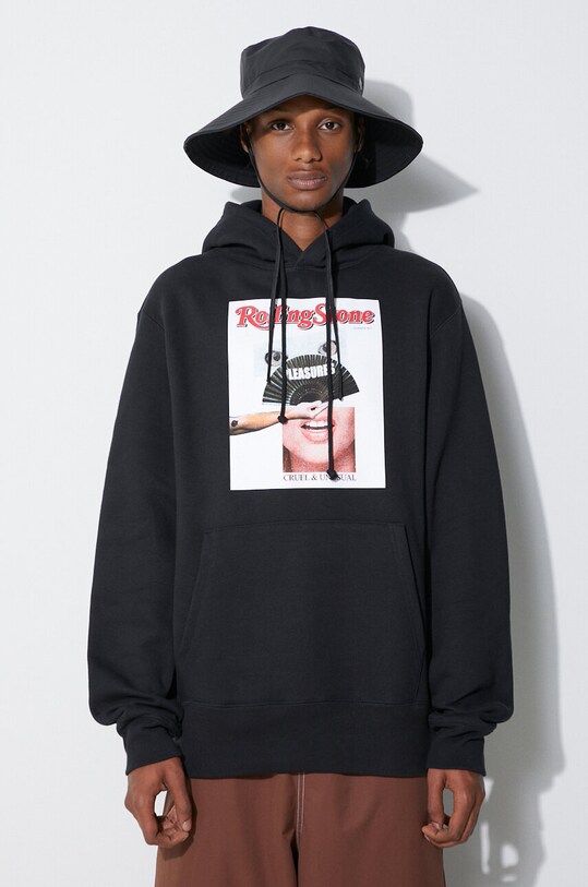 PLEASURES sweatshirt black P23SU055