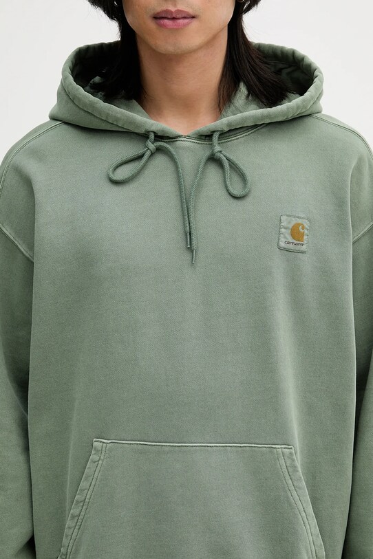 Carhartt WIP bluza bawełniana Hooded Nelson Sweat zielony I029963.1YFGD