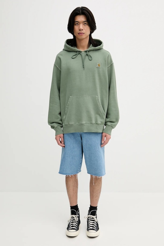 Carhartt WIP hanorac de bumbac Hooded Nelson Sweat I029963.1YFGD verde