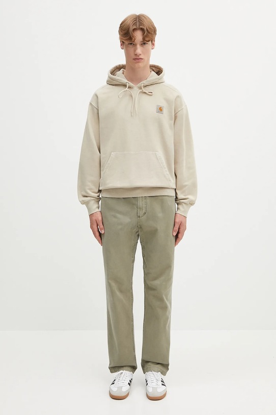 Хлопковая кофта Carhartt WIP Hooded Nelson Sweat I029963.2LPGD бежевый