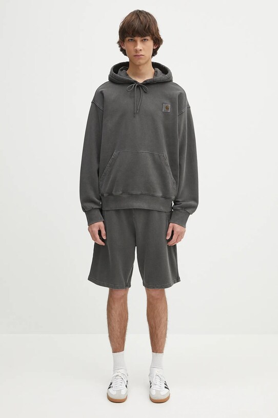 Bavlnená mikina Carhartt WIP Hooded Nelson Sweat I029963.87GD sivá