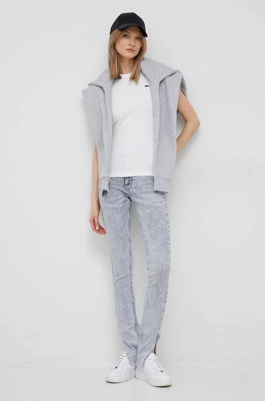 Lacoste bluza bawełniana SH6404 szary SS24