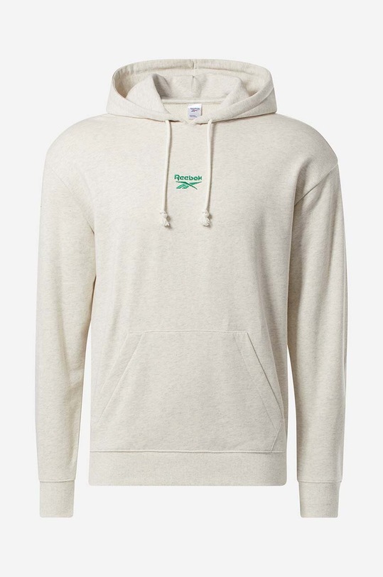 Bavlnená mikina Reebok Classic Small Vector Hoodie béžová HS7152