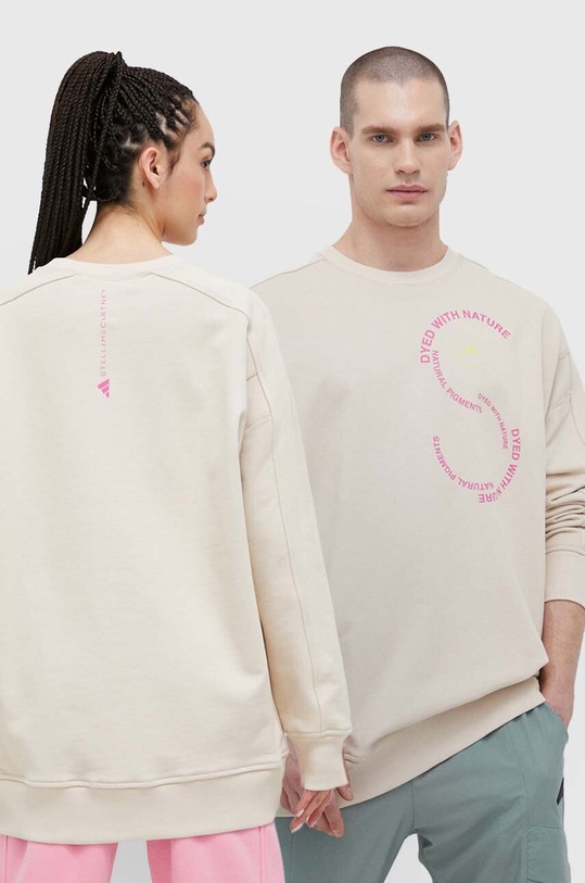 adidas by Stella McCartney pamut melegítőfelső pamut bézs IA7713