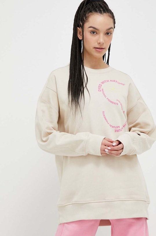 adidas by Stella McCartney pamut melegítőfelső IA7713 bézs