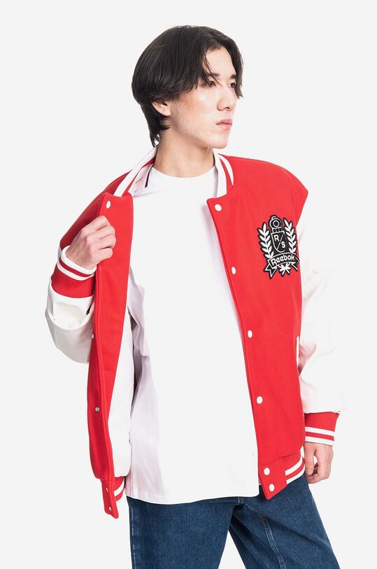 Куртка-бомбер з домішкою вовни Reebok Classic Res V Jacket HS5794 червоний